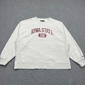VTG Champion Reverse Weave Iowa State Sweatshirt Mens XXL Gray Crew 58 Sport Y2K